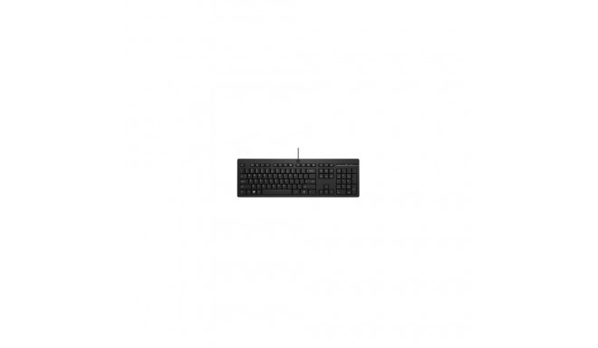 HP 125 USB Wired Keyboard, Sanitizable - Black - US ENG