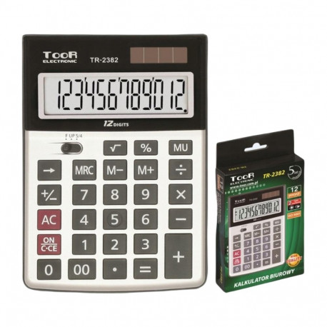 Lauakalkulaator TOOR TR-2382 12 kohaline hõbedane korpus