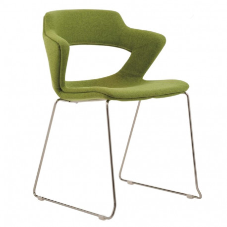 Klienditool AOKI pehme iste kroomitud jalad roheline