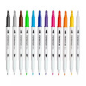 Double-ended fabric pens 12 pcs