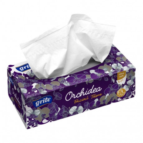 Salvrätikud kosmeetilised karbis 3-kihilised GRITE Orchidea 100tk