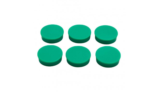 Magnet green - 24 mm, holding power 3N, height 7 mm, 6 magnets per blister card