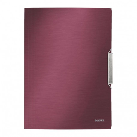 Plastic folder A4 rubber LEITZ Style Bordeaux