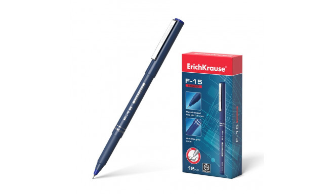 Fineliner ErichKrause®  F-15, ink color: blue (box 12 pcs.)