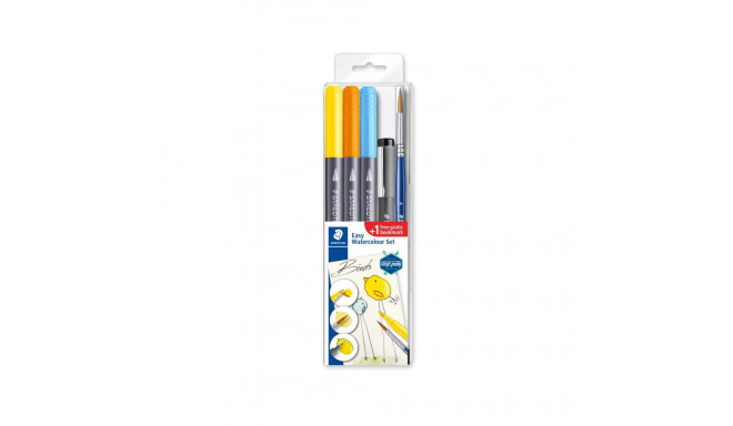 Komplekt STAEDTLER 3001 STB5-1, 3 viltpliiatsit, must tindipliiats ja pintsel