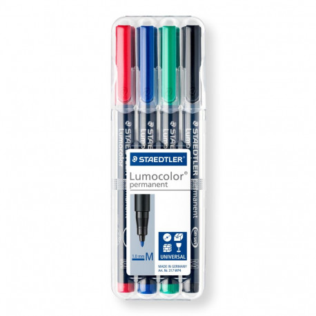 OHP kilemarker Staedtler Lumocolor 317M, 1,0mm, 4tk.