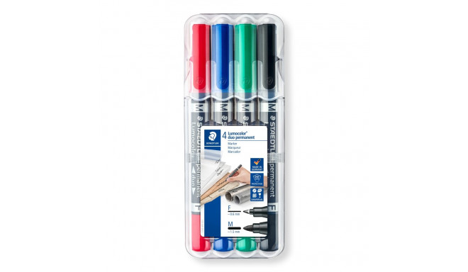 Markerite komplekt Staedtler Lumocolor Duo 348, 2 otsaga, 4tk