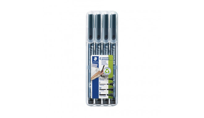 Marker permanentne Staedtler Lumocolor, 4tk, must