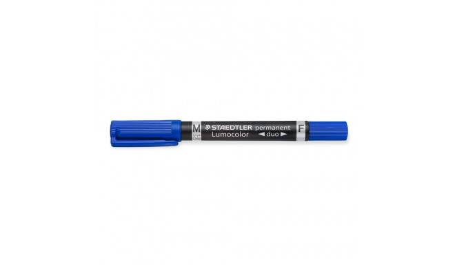 Marker permanentne Staedtler Lumocolor Duo 348, 2-otsaga, sinine
