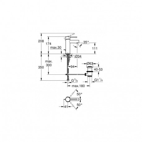 Grohe Essence S suurus 32898001 kroom valamu segisti