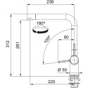 Faucet for washing machine Franke Active L white matt 115.0653.372