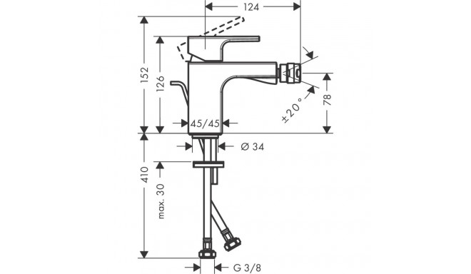 Bidetisegisti Hansgrohe Vernis Shape 71211670, must matt