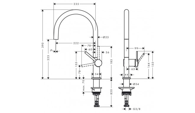 Hansgrohe Talis M54 72804670 köögisegisti