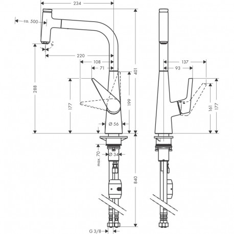 Faucet for washing machine Hansgrohe Talis Select 300 Chrome 72821000