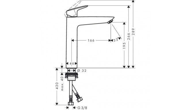 Valamusegisti Hansgrohe Logis, 71091000, kroom