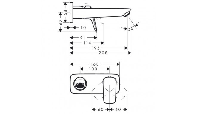 Concealed washbasin mixer Hansgrohe Logis 71220000