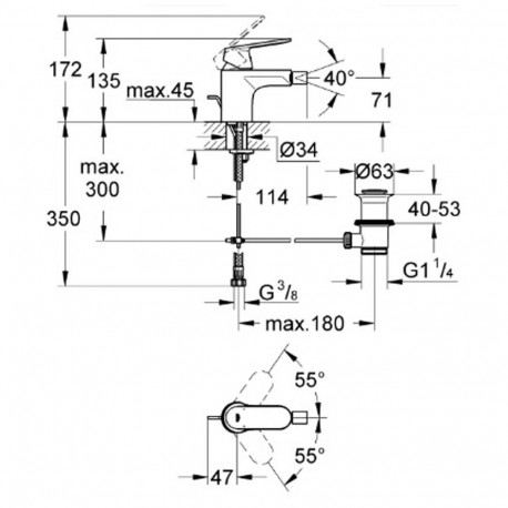 bidee segisti GROHE EUROSMART COSMOPOLITAN 32839000