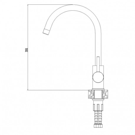 Kitchen faucet Alveus ELZA G05M black metallic, 2090305