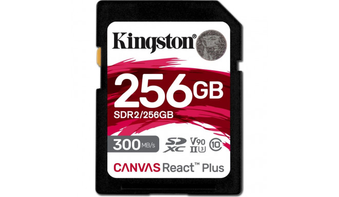 Kingston Canvas React Plus SDXC kaart 256 GB klass 10 UHS-II/U3 V90 (SDR2/256GB)