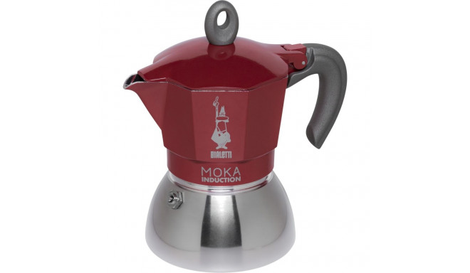 Bialetti Moka Induction Red -mutteripannu, 4 kuppia