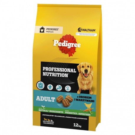 PEDIGREE Professional Nutrition Adult linnulihaga ja köögiviljadega, keskmistele ja suurtele tõugude