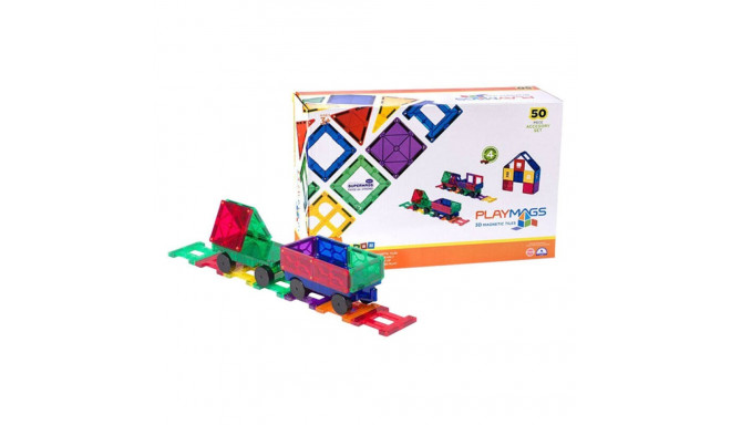 Magnetic tiles 3D Train Playmags 153 - 50 pcs set