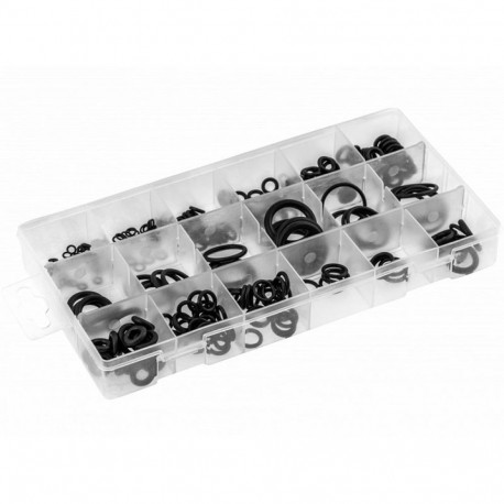 Hogert HT8G509 O-Ring Assortment, 225 pcs, NBR, 3-22mm, -50°C to 125°C, oil and chemical resistant