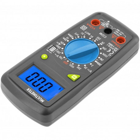 Hogert HT1E602 digitaalne universaalne multimeeter, 600V AC/DC, 10A DC, 2MΩ, LCD-ekraan, andmete hoi