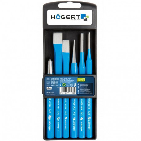 Hogert HT3B710 peitlite ja stantside komplekt, 6 tk, CrV, 10x142, 10x152, 3x115, 6x152, 8x115 mm, pl