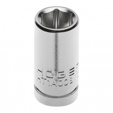 Hogert Socket HT1A010, 1/4", 10mm, CrV50BV30, DIN 3124, hexagon, AS-drive