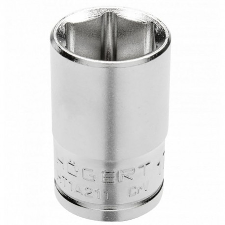 Hogert socket HT1A211, 11mm, 1/2", CrV steel, DIN 3124, hexagonal, metric