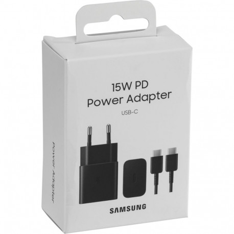 Samsung 15 W -laturi, USB-C-kaapelilla, musta
