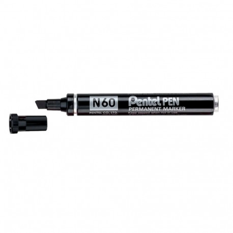 Permanentne marker lõigatud otsaga PENTEL N60 3,9-5,7mm metallkorpusega must