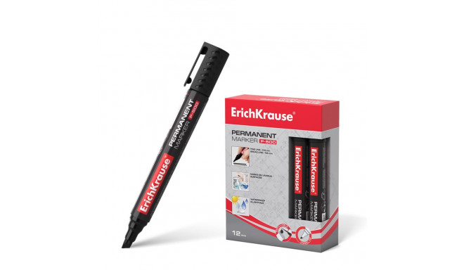 Permanent marker ErichKrause® P-500, color: black (box 12 pcs.)