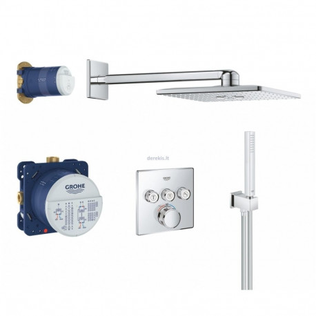 Grohe Grohtherm SmartControl Cube seina sisse paigaldatav termostaatiline dušikomplekt, 34706000