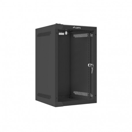 RACK CABINET 10" WALL-MOUNT 9U/280X310 (FLAT PACK) WITH GLASS DOOR BLACK LANBERG