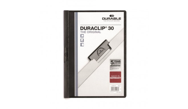 Kiilkaaned A4 DURABLE Duraclip 30-le lehele must