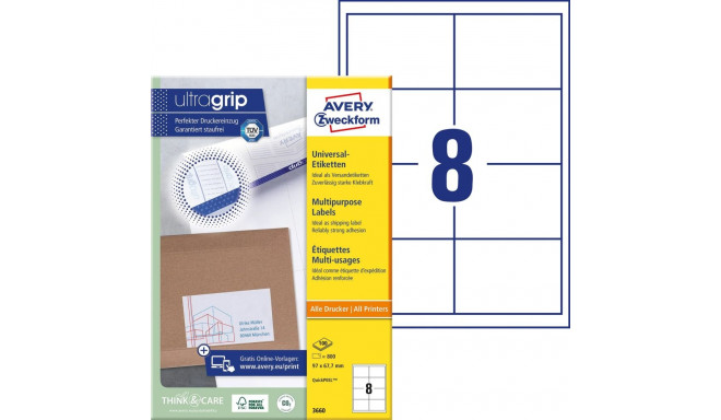 Adhesive label AVERY Zweckform 97x67,7mm 100 sheets (3660)