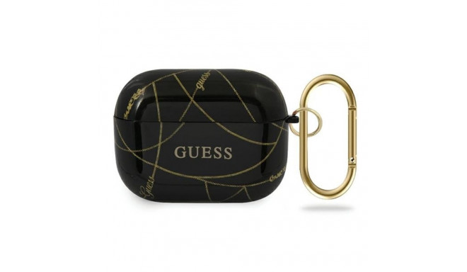 Guess GUACAPTPUCHBK AirPods Pro cover black/black Gold Chain Collection