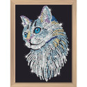 KITFIX DIY set Sequin Art Blue Premium White Cat