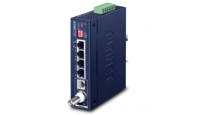 Industrial 1-Port BNC/RJ11 to 4-Port Gigabit Ethernet Extender