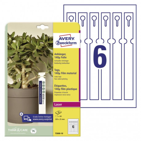 Film labels for plants AVERY Zweckform 250x25mm 6 sheets 10 sheets
