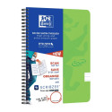 Folder in spiral binding A5+ lined OXFORD Touch cardboard covers green 70 sheets