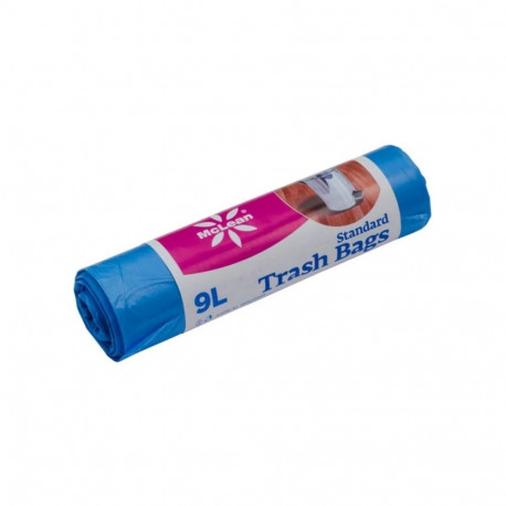 Garbage bag 9L (310x380mm) HDPE 10mic 50pcs/roll blue MCLEAN