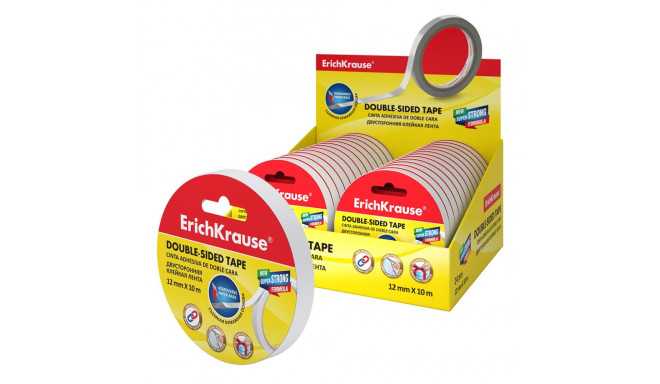 Double-sided tape ErichKrause®, 12mmx10m (display 24 pcs)