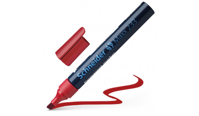 Permanent marker SCHNEIDER Maxx 233 red with cut tip
