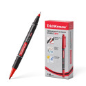 Double-sided permanent marker ErichKrause® Double P-80, color: red (box 12 pcs.)
