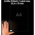 Sticker label industrial AVERY Zweckform 25.4x10mm on 189 sheets 20 sheets in a pack with extra stro