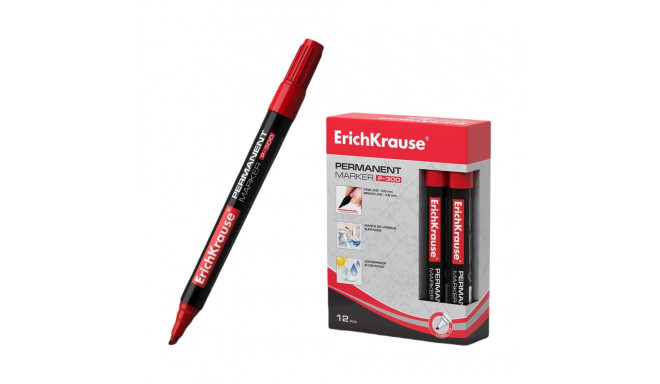 Permanent marker ErichKrause® P-300, color: red (box 12 pcs.)
