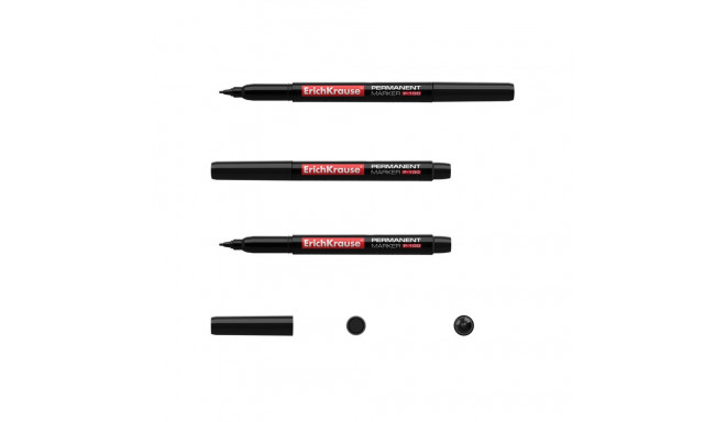 Permanent marker ErichKrause® P-100, color: black (box 12 pcs.)